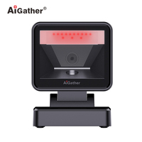 Máquina de escáner de código de barras omnidireccional de escritorio plano con cable 2D, interfaz COM OPOS virtual HID USB automática de alta velocidad, 2. 0