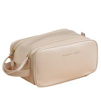 Oferta Transfronteriza: Nueva Bolsa de Cosméticos Multifuncional, Porta Brochas y Artículos de Aseo, de Gran Capacidad, Portátil, de PU, Abierta, para Mujer