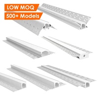 Profilé en aluminium LED encastré pour cloison sèche, bandes lumineuses LED en plâtre, profilé en aluminium pour mur, canal