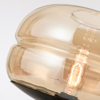 Lampe de table moderne minimaliste de luxe léger, créative et personnalisée, style nordique, avec abat-jour globe en verre fumé et métal, pour chambre et salon