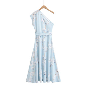 Vestido Casual Holgado Sin Mangas de Gasa Transpirable con Escote Asimétrico Liso, Nueva Colección Verano 2026 - Product Image 6