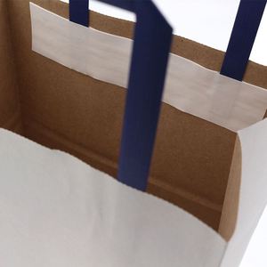 Sacs en papier kraft écologiques pour boutique, personnalisables avec votre propre logo, avec poignée plate, vente en gros - Product Image 6
