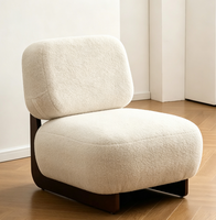 Fauteuil d'appoint rembourré, fauteuil lounge à texture douce, chaise d'appoint pour salon