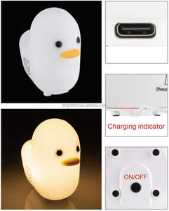 Veilleuse pour bébé douce pour la peau, mignon petit canard LED rechargeable, batterie, changement de couleur, portable, aide au sommeil pour la chambre de bébé - Product Image 3