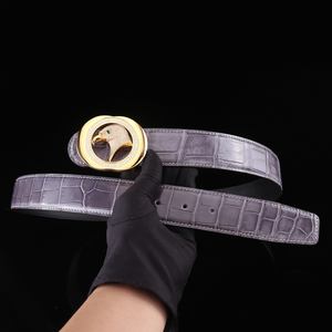 Ceinture en cuir de crocodile 100% personnalisée, avec boucle en diamant classique en forme de tête d'aigle, brillant et luxueux, 3,8 cm - Product Image 3