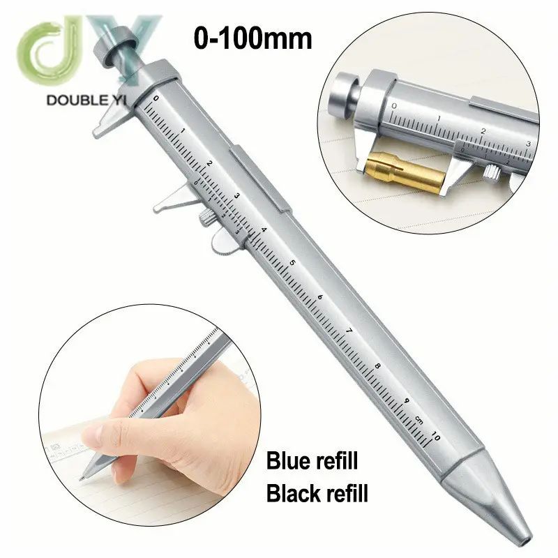 Kaliper Multifungsi Pena Bolpoin, 0.5Mm Pena Tinta Gel Vernier Caliper Pena Bola Rol