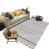 Tapis de chambre à coucher en velours cristal imprimé, style nordique marocain, simple, monobloc, lavable, pour la maison, livraison directe