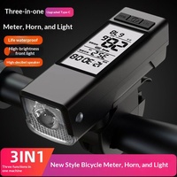 Compteur de vélo sans fil 3-en-1 en silicone Powerhouse Factory avec klaxon intégré, phare avant et suivi de vitesse/distance