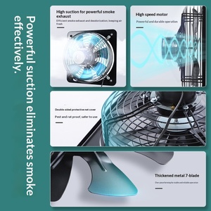 खिड़की प्रकार लोहे के निकास प्रशंसक घरेलू रसोई वेंटिलेशन पंखे किराये के कमरे शक्तिशाली 1400w रेंज हुड मूक उच्च पवन 4 इंच - Product Image 4