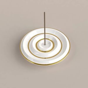 Soporte de incienso redondo hecho a mano creativo C & H, soporte de varilla de incienso de cerámica y cristal, personalizado, blanco y negro - Product Image 4