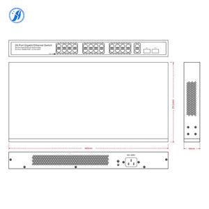 Meilleure vente commutateur POE Gigabit complet 24 + 2 + 2SFP Ports Transmission de données pour les réseaux d'alarme de sécurité des kiosques numériques des centres commerciaux - Product Image 5