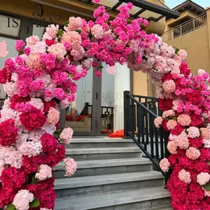 ISEVIAN חתונה סידור פרחים באיכות גבוהה מלאכותי ורוד פרח קשת