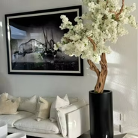 Dernier Bonsaï Artificiel Fleur de Cerisier Rose Blanc Personnalisable Tendance pour Décoration Intérieure Maison, TikTok YouTube Instagram