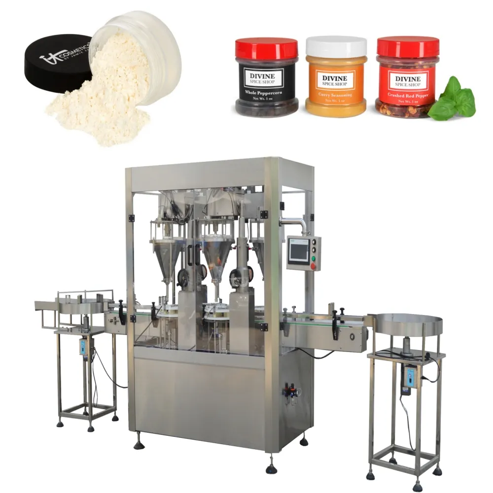 YB-FX4 Auger Filler Auto Dosing Weighing Dry Cosmetic Spices Coffee Powder Automatic Can Bottle Filling Machine