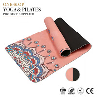 Tapis de yoga et de Pilates pliable en daim rose imprimé numériquement, double couche, antidérapant, écologique, personnalisé ZENJOY