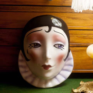 Vaso Moderno in Ceramica <span class=keywords><strong>Serie</strong></span> Pierrot con Ritratto Umano, Design Vintage, Vaso da Parete Creativo in Porcellana - Product Image 2