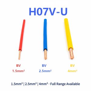 Cable Eléctrico de Cobre Sólido de 1.5mm, 2.5mm y 4mm, Unipolar, con Aislamiento de PVC, para Cableado de Viviendas, Modelo BV/RV/<span class=keywords><strong>BLV</strong></span>/BVR, 750V, en Oferta - Product Image 1
