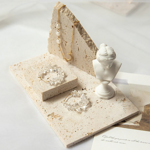 Bộ Giá Đứng Trưng Bày Trang Sức Trang Trí Đá Tự Nhiên Màu Be Bán Chạy - Product Image 4