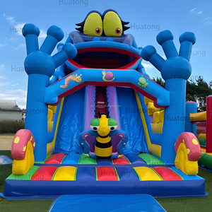 Ngoài trời PVC Inflatable trượt khô đôi làn ếch Inflatable lâu đài nhảy Inflatable trượt nhà bị trả lại với Blower cho trẻ em - Product Image 1