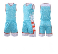 Chemises de basket-ball moins chères College Sublimation Print Youth Best Design Basketball Jersey