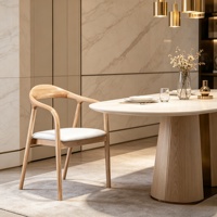 Chaises de salle à manger en bois de luxe nordique, couleurs de tissu personnalisées, coussin de siège, fauteuil, mobilier de salle à manger pour villa, café, salle à manger