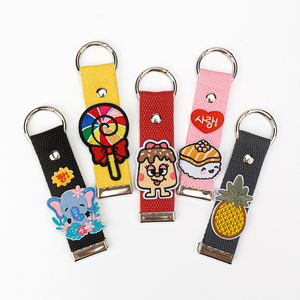 パーソナライズされたキャンバスキーチェーンバッグタグ子供の名前パッチバックパック用DIYタグストラップ - Product Image 5
