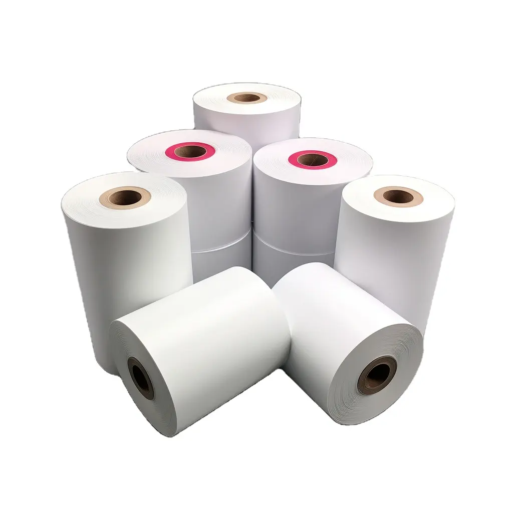 Rollo de papel térmico directo de fábrica, papel de caja registradora, 80mm, 57mm, para recibo de cajero, POS, cajero, banco, rollo de papel térmico