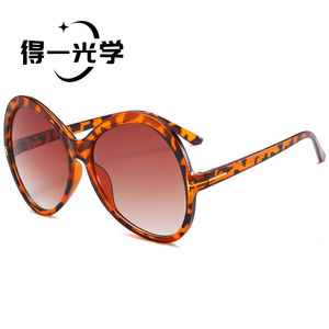 De Yi Optics Oversized <b>Round</b> <b>Sunglasses</b> Black <b>Frame</b> Yellow Lens UV400 Protection For Women Driving Outings Parties - Product Image 3