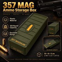 Boîte de rangement pour munitions 357 Magnum, capacité de 102 cartouches, PVC léger, portable, empilable, organisateur de munitions pour cartouches, noir