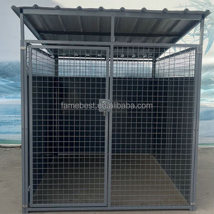 Gri Toz Boyalı Camlı Çevre Dostu Açık Hava Köpek Kulübeleri, Açılır Tavanlı ve Giyotin Kapılı - Product Image 3