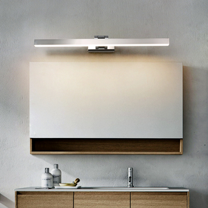 Decor Sensor Chrome Plating Metal Housing Wall Mount Lamp Mirror Lighting Fixture Bedside Led Bathroom <b>Vanity</b> Light for Hotel - Product Image 2