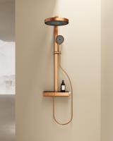 Système de douche thermostatique de luxe en acier inoxydable et laiton, barre coulissante polie, fixation murale, jet de pluie, ensemble de robinetterie de salle de bain