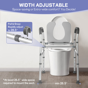 Barres d'appui de sécurité en forme de L, brossées, sans obstacle, pour toilettes, main courante de sécurité, barre d'appui antidérapante pour handicapés et personnes âgées - Product Image 2
