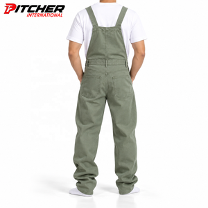 Salopettes en jean gris pour hommes en gros, bretelles réglables, vêtements de travail en denim pour détaillants, marque privée, approvisionnement B2B - Product Image 3