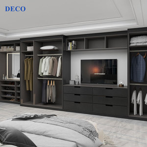 Ultimi Armadi di Lusso con Ante a Battente, Design Modulare, Mobile Contenitore, Mobile <span class=keywords><strong>TV</strong></span> Moderno in Legno con Ante Scorrevoli e <span class=keywords><strong>TV</strong></span> Integrata - Product Image 4