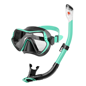 ZMZスキューバダイビングマスクとシュノーケルセット強化ガラス & シリコン大人用ブラックダイビングギア価格 - Product Image 5