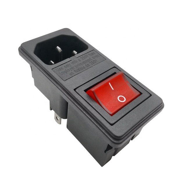 3545-03A 10A250V Double Insurance C14 Socket  with  21*24mm Switch and Fuses for Precise  Instrument and Sophisticated Equipment