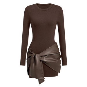 ชุดเดรสสั้นรัดรูปแขนยาวของผู้หญิงชุดเดรสสั้นแต่งระบายสำหรับงานปาร์ตี้ - Product Image 6