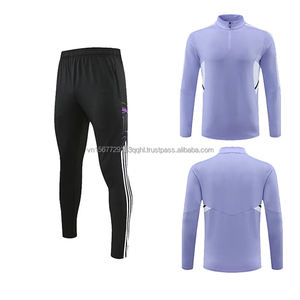 Conjunto de Sudadera y Pantalones Deportivos de Manga Larga con Estampado Transpirable para Otoño/Invierno, Cálido, para Fútbol, Deportes, Hombres y Mujeres, con Media Cremallera - Product Image 6
