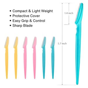 Ensemble de 3 rasoirs à sourcils multifonctionnels unisexes, rasoir à sourcils et rasoir pour le visage, rasoir à sourcils portable avec housse de protection - Product Image 2