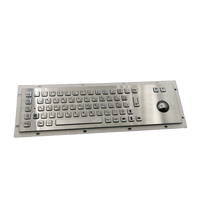Clavier filaire USB PS/2 mécanique métallique industriel étanche avec 67 touches en braille montable avec trackball ou pavé tactile