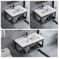 Lavabo mural carré en céramique moderne, facile à nettoyer, écologique, idéal pour chambre, appartement, entrepôt