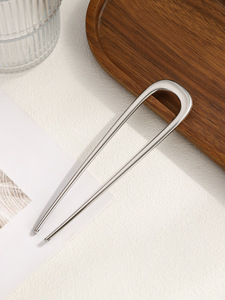 Yilibei Metal French Style Crink <strong>Hair</strong> <strong>Stick</strong> Cellulose U Shaped Hairpin Vintage <strong>Hair</strong> <strong>Pin</strong> for Women Girls <strong>Hair</strong> Accessories