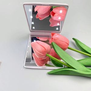 Travel Mirror <b>Mini</b> <b>Hand</b> LED Light Cosmetic Pocket Makeup Mirror Make up Bag With Mirror and Light - Product Image 2