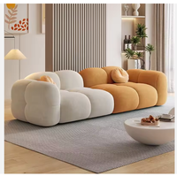 Canapé combiné en velours moderne personnalisable pour salon avec rembourrage en mousse Fonction de massage réglable Cadre en acier Taille Couleur disponible