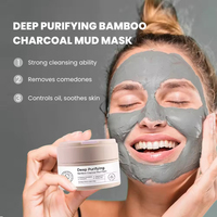 Mascarilla de barro facial de arcilla de limpieza profunda purificadora de carbón de bambú natural orgánico