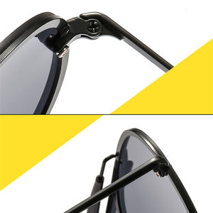 Qingqing-gafas de sol para hombre y mujer, lentes grandes de color Negro, Rosa, piloto, 2023 - Product Image 5