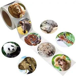 Реалистичная наклейка для животных в зоопарке, сафари, рулон животных для детей, подходит для классной комнаты, аксессуары для украшения школьной вечеринки
