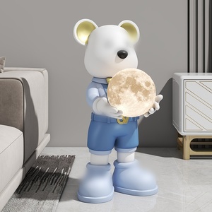 ใหม่รุนแรงหมีกอดโคมไฟดวงจันทร์ Landing เครื่องประดับห้องนั่งเล่นห้องนอนโต๊ะข้างเตียงใหม่บ้านเครื่องประดับของขวัญ - Product Image 1
