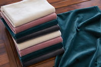 Tissu d'ameublement en velours écologique 100 % polyester de luxe 240 GSM, largeur 110 pouces, léger et doux, pour housses de canapé, rideaux et coussins